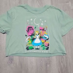 Alice in Wonderland cropped t-shirt